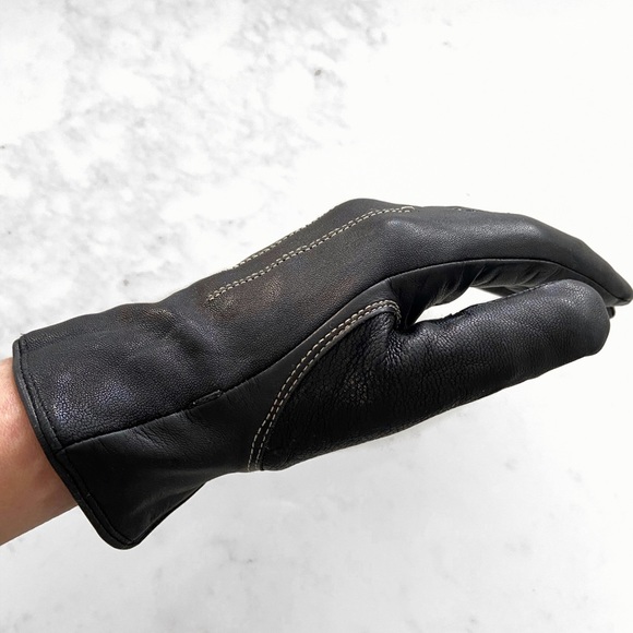 Black leather gloves - Picture 4 of 6